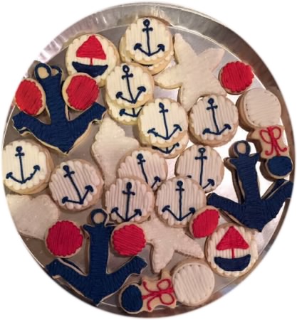 Decorated Anchor Baby Rattle Conch Shell Starfish Boy Sugar Cookie Tray