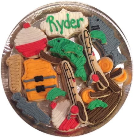 Decorated Fishing Sugar Cookie Tray