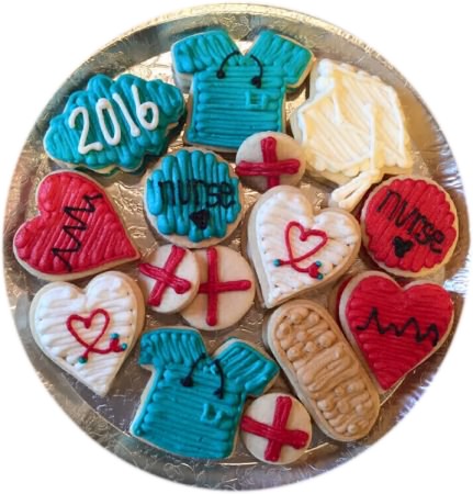 Frosted Nurse Doctor Scrubs Sugar Cookie Tray