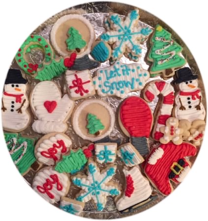 Frosted Christmas Sugar Cookie Tray