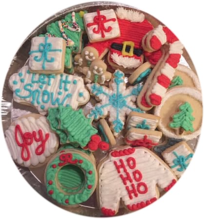 Frosted Christmas Sweater Candy Cane Snowflake Sugar Cookie Tray