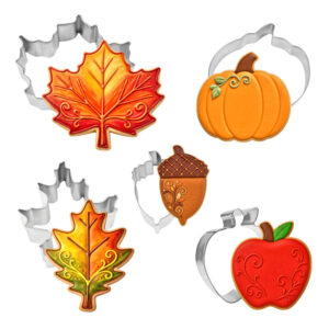 5 Piece Autumn Fall Cookie Cutter Set