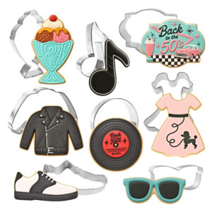 8 Piece 1950's Cookie Cutter Set - 50's Diner Drive In
