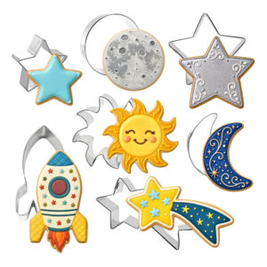 7 Piece Space Cookie Cutter Set Galaxy Solar System Astronomy