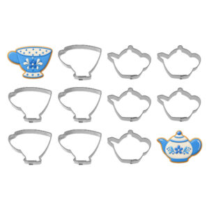 1 Dozen (12) Mini Teapot & Teacup Cookie Cutter Set