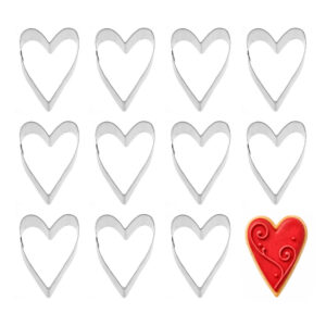 1 Dozen (12) Mini Primitive Heart 2 inch Cookie Cutters