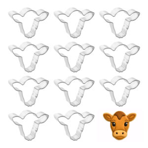 1 Dozen (12) Mini 2 inch Steer Head Cow Face Cookie Cutters