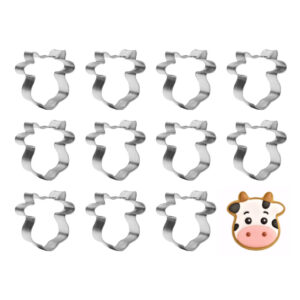 1 Dozen (12) Mini 1.5 inch Cow Head Face Cookie Cutters