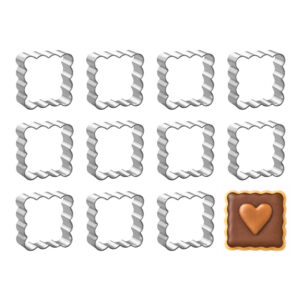 1 Dozen (12) Mini 1.5 inch Fluted Square Cookie Cutters