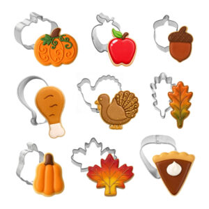 9 Piece Mini Thanksgiving Autum Fall Cookie Cutter Set