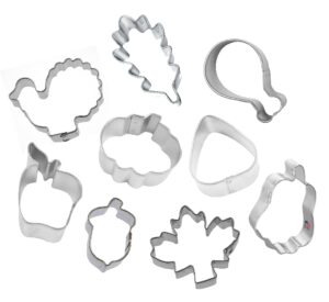 9 Piece Mini Thanksgiving Autum Fall Cookie Cutter Set