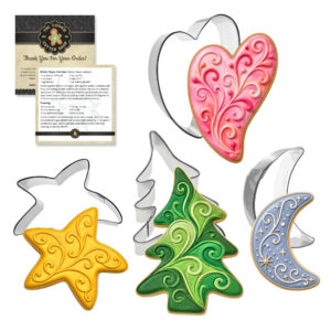 4 Piece Primitive Folk Cookie Cutter Set