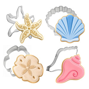 4 Piece Sandy Beach Cookie Cutter Set
