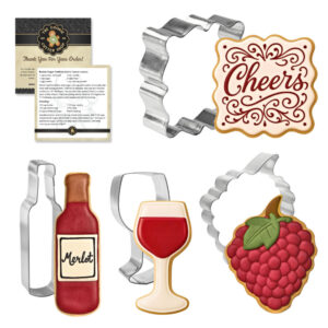 4 Piece Wine Cookie Cutter Set