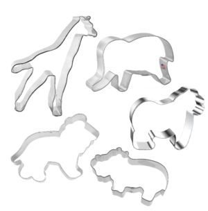 5 Piece Safari Animal Cookie Cutter Set