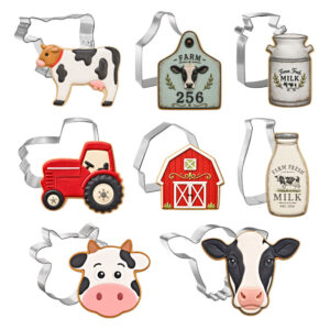 8 Piece Cow Farm Cookie Cutter Set