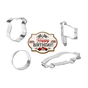 5 Piece Hwy Route 66 Race Car Cookie Cutter Set