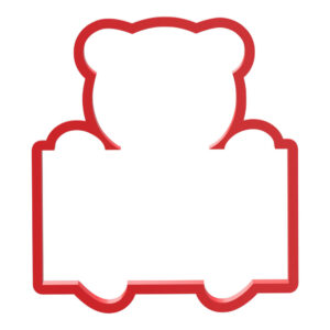 Teddy Bear with Sign Cookie Cutter STL File Digital Download