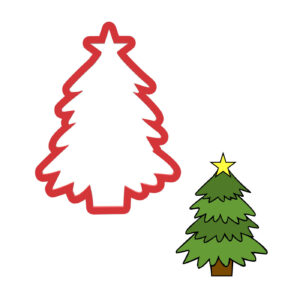 Christmas Tree with Star Cookie Cutter STL File Digital Download