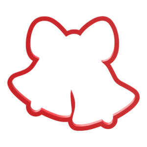 Christmas Bells with Bow Cookie Cutter STL File Digital Download