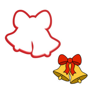Christmas Bells with Bow Cookie Cutter STL File Digital Download