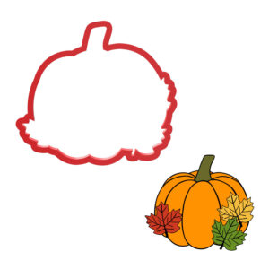 Pumpkin with Maple Leaves Cookie Cutter STL File Digital Download