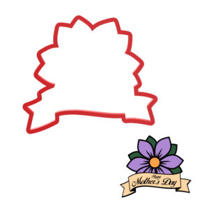 Flower with Banner Cookie Cutter STL File Digital Download