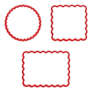 3 PC Fluted Shapes - Fluted Circle, Fluted Square, Fluted Rectangle Cookie Cutter Set STL File Digital Download