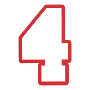 Varsity Number 4 Four Cookie Cutter STL File Digital Download