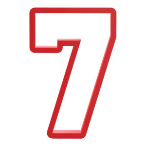 Varsity Number 7 Seven Cookie Cutter STL File Digital Download