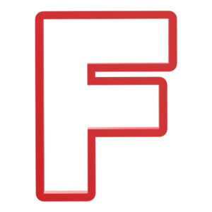 Basic Block Letter F Cookie Cutter STL File Digital Download
