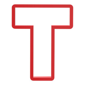 Basic Block Letter T Cookie Cutter STL File Digital Download