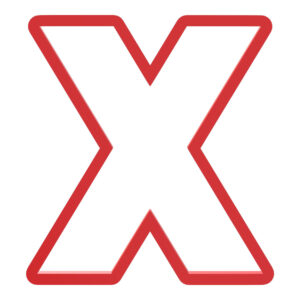 Basic Block Letter X Cookie Cutter STL File Digital Download