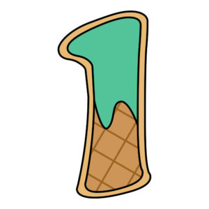 Ice Cream Number 1 One Cookie Cutter STL File Digital Download