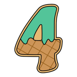 Ice Cream Number 4 Four Cookie Cutter STL File Digital Download