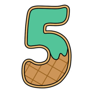 Ice Cream Number 5 Five Cookie Cutter STL File Digital Download