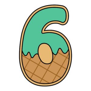 Ice Cream Number 6 Six Cookie Cutter STL File Digital Download