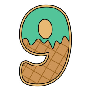 Ice Cream Number 9 Nine Cookie Cutter STL File Digital Download