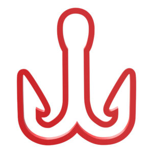 Double Fishing Hook Cookie Cutter STL File Digital Download