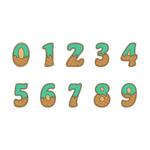 Ice Cream Number Cookie Cutter Set STL File Digital Download