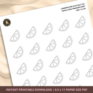Lemon/Lime Slice Half Cut Royal Icing Transfer (3 sizes) Digital Download