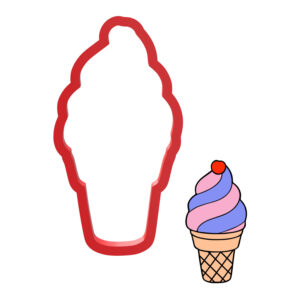 Ice Cream Cone Cookie Cutter STL File Digital Download