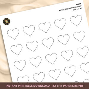 Heart Royal Icing Transfer (4 sizes) Digital Download