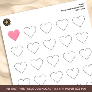 Heart Royal Icing Transfer (4 sizes) Digital Download