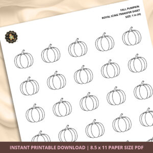 Fall Pumpkin Royal Icing Transfer (3 sizes) Digital Download