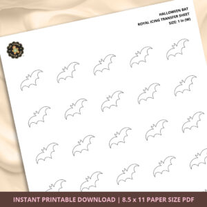Halloween Bat Royal Icing Transfer (3 sizes) Digital Download
