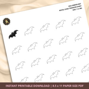 Halloween Bat Royal Icing Transfer (3 sizes) Digital Download