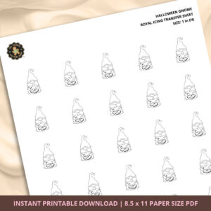 Halloween Gnome Royal Icing Transfer (3 sizes) Digital Download