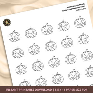 Halloween Pumpkin Royal Icing Transfer (4 sizes) Digital Download