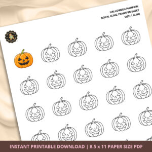 Halloween Pumpkin Royal Icing Transfer (4 sizes) Digital Download
